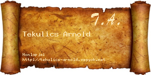Tekulics Arnold névjegykártya